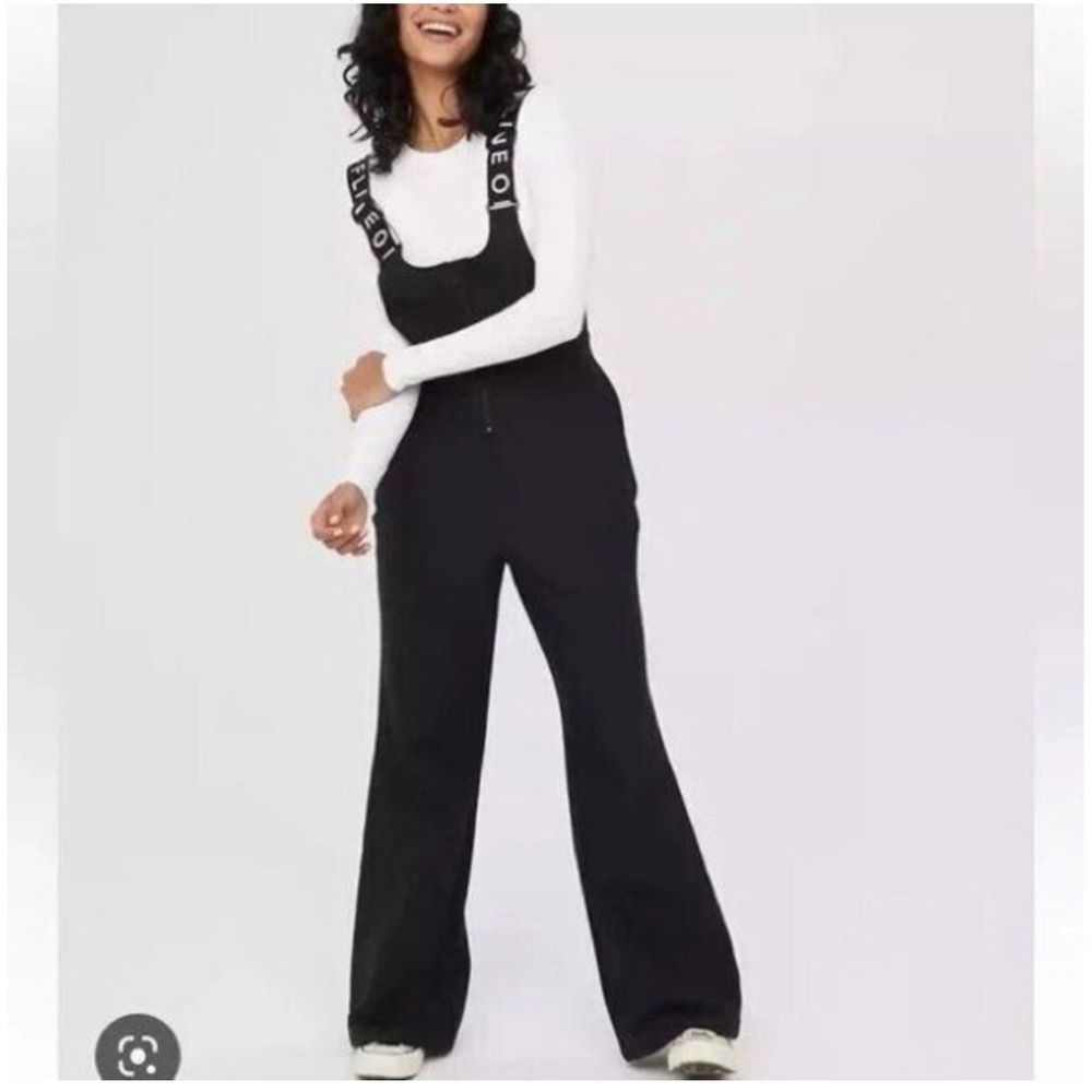 OFFLINE by Aerie Snow Bib Women M Black NEW Chillside Collection Water Resistant - Picture 2 of 8